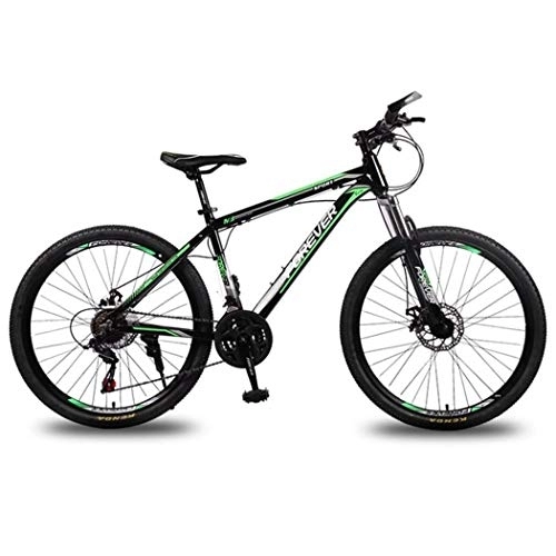 Vélos de montagnes : Kays VTT Vélo de Montagne VTT, Cadre en Alliage D'aluminium Mountain Bicycles Unisexe, Double Suspension Et Frein À Disque Avant, 26 Pouces Roue, 21 Vitesses (Color : Green)