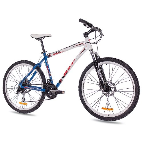 Vélos de montagnes : KCP 26" VTT VÈLO Unisex Femme Homme Pulse Cadre Aluminium ALU 24 Vitesses Shimano Blanche Bleu (WB) - 66, 0 cm (26 Pouces)