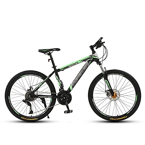 Vélos de montagnes : KELITINAus Vélo de montagne adulte avec roues de 66 cm, cadre en acier à haute teneur en carbone avec deux freins à disque, fourche à suspension avant pour homme, rouge, 61 à 27 vitesses, vert