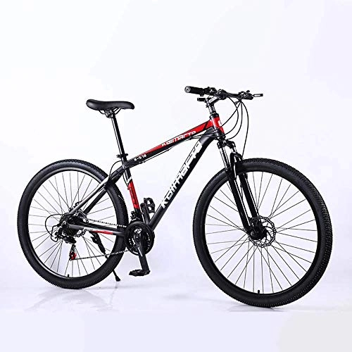 Vélos de montagnes : KFDQ Vélo Vélo Vélo de plein air Fitness Portable Vélo, VTT, Vélo de route, Vélo de queue rigide, 29 pouces 21 / 24 / 27 Vitesse Vélo, Hommes Femmes Vélo De Course En Aluminium Léger, noir rouge, 21 vitess