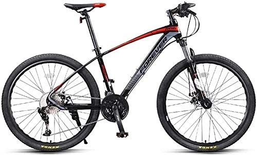 Vélos de montagnes : KRXLL Mountain Bicycle Full Suspension Mens Mountain Bike 26 Frame 33-Speed ​​Oil Disc Brake Speed ​​Bike Off-Road Racing-Rouge