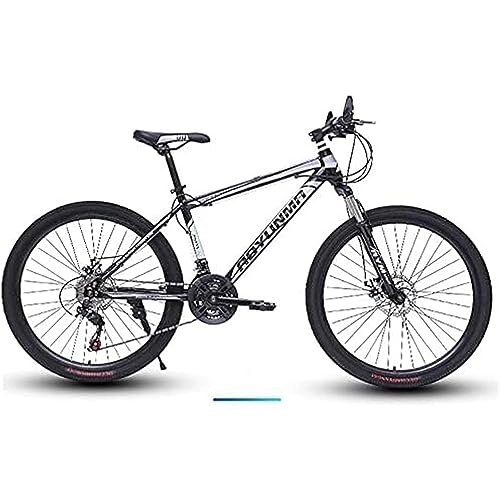 Vélos de montagnes : LapooH Vélo de Montagne à Roue de 26 Pouces, 21 / 24 / 27 Vitesses Vélo de Montagne pour Hommes, Frein à Double Disque VTT vélo pour Femmes en Acier au Carbone Haute Transmission, Noir, 27 Speed