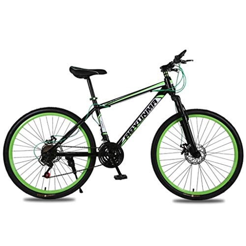 Vélos de montagnes : LDDLDG VTT 26'' Cadre léger en alliage d'aluminium 21 / 24 / 27 vitesses Frein à disque Suspension avant (couleur : vert, taille : 27 vitesses)