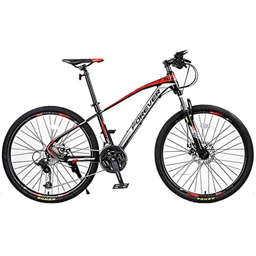 Vélos de montagnes : LDDLDG Vélo de montagne 26" 27 vitesses léger Cadre en alliage d'aluminium Suspension à disque de frein avant Unisexe (couleur : rouge)