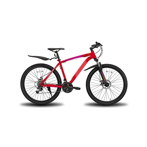 Vélos de montagnes : LIANAI zxc Bikes 3 couleurs 21 vitesses 26 / 27, 5 pouces fourche à suspension en acier frein à disque VTT vélo de montagne (couleur : rouge, taille : moyenne)
