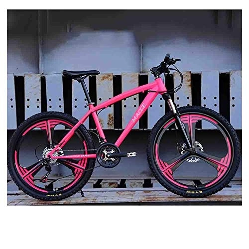 Vélos de montagnes : LILIS Vélo VTT, VTT en Aluminium Vélo VTT VTT Adulte Route Vélos for Les Hommes et Les Femmes 26En Roues Double Vitesse réglable Frein à Disque (Color : Pink, Size : 21 Speed)