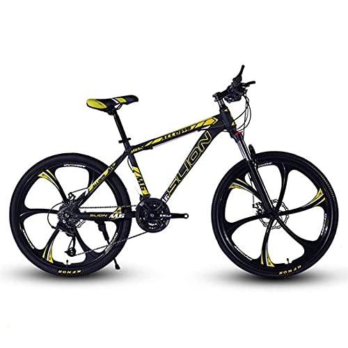 Vélos de montagnes : LLKK Vélo de montagne pour adulte et jeune - Pour homme et femme - Cadre en acier au carbone - Double frein à disque à suspension avant - Roue de 66 cm - Pour homme et femme