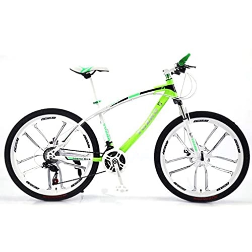 Vélos de montagnes : LLKK Vélo de montagne pour adultes et hommes - VTT de 66 cm - Cadre en acier au carbone - Double frein à disque et suspension avant - 21, 24 et 27 vitesses - Pour homme et femme