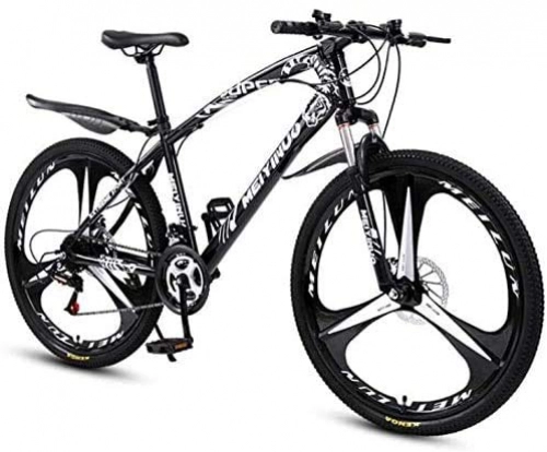 Vélos de montagnes : LUO Vlo de montagne pour adulte, cadre en acier haute teneur en carbone, VTT tout-terrain, noir, 26 pouces 27 vitesses, Noir, 26 pouces 27 vitesses
