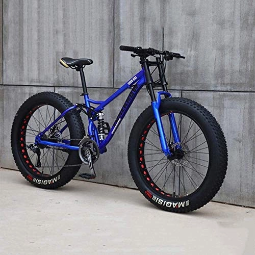 Vélos de montagnes : Lyyy Vélo, VTT, 24 Pouces 7 / 21 / 24 / 27 Speed ​​Bike, Hommes Femmes Étudiant à Vitesse Variable vélo, Fat Tire Mens Mountain Bike YCHAOYUE (Color : Blue, Size : 24 Speed)