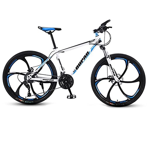 Vélos de montagnes : M-YN Vélo De Montagne 24 / 26 Pouces en Aluminium à 21 Vitesses Arrière Derailler, Freins à Disque Avant Et Arrière 6 Rayonnées Vélo Ourop De Vélo(Size:26inch, Color:Noir+Bleu)