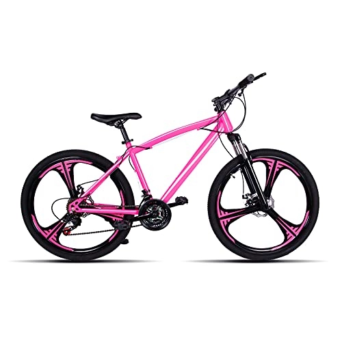 Vélos de montagnes : MHbyhks Vélo de montagne 700C 21 vitesses à double disque (roues à 3 rayons) (rose)