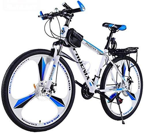 Vélos de montagnes : MJY Vélo VTT, roues de 26 pouces, système de freinage à double disque, vtt 21 / 24 / 27 vitesses, (noir rouge, noir bleu, blanc rouge, blanc bleu) 7-2, 24