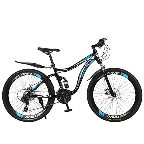 Vélos de montagnes : MLGTCXB Mountain Bike 26 Pouces, Avant Verrouillage Fourche, Vlo Hors Route, Double Disque De Frein, 3 Vitesses Disponible pour Hommes Femmes, Bleu, 24 Speed