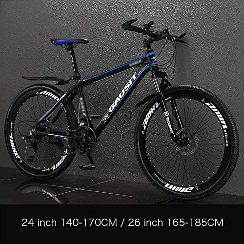Vélos de montagnes : Moma Bikes Vélo VTT 26", Aluminium, Altus, Freins a Disque Hydraulique, Suspension Avant avec bloquage Mixte Adulte, Bleu Noir