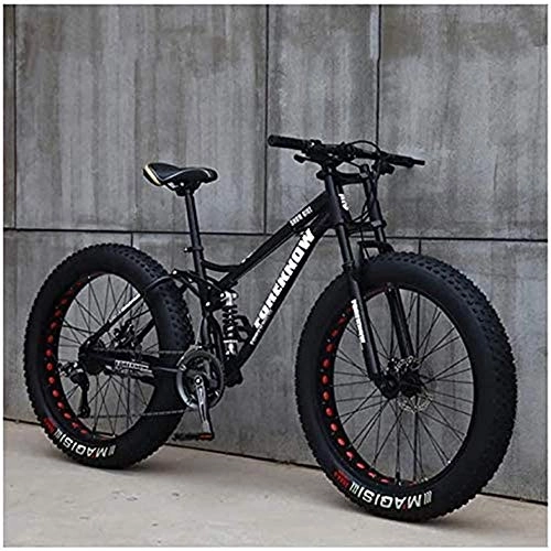 Vélos de montagnes : MOME 21SpeedRoad Bike Fat Tire VTT 26" avec frein à disque, double système de suspension, cadre en acier au carbone, vélo de course, vélo de ville