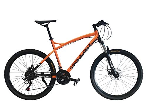 Vélos de montagnes : Mountain Bike Premium – Helliot Oslo Vélo Mixte Adulte, Noir / Orange