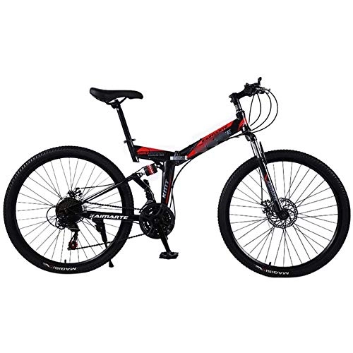 Vélos de montagnes : Mrzyzy Bicyclettes VTT Adulte 24 Pouces, 21 / 24 / 27 Vitesses avec Double Frein à Disque, VTT Adulte en Acier à Haute teneur en Carbone, vélo Unisexe-Adulte (Color : Black, Size : 24 Speed)