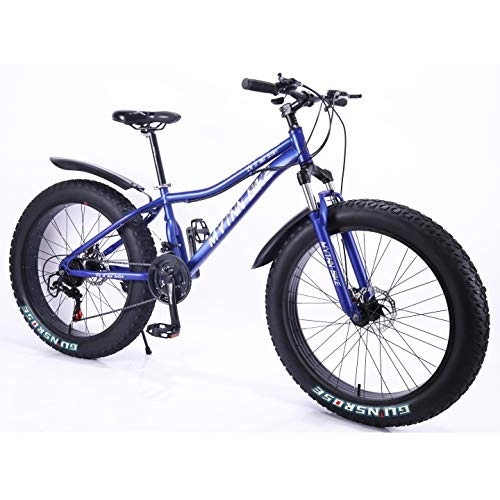 Vélos de montagnes : MYTNN Fatbike Nouveau style 26 pouces 21 vitesses Shimano Fat Tyre VTT 47 cm RH Snow Bike Fat Bike Fat Bike (bleu)