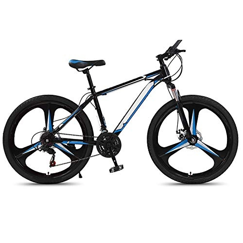 Vélos de montagnes : ndegdgswg VTT 24 / 26 pouces, tout-terrain, vitesse variable, absorption des chocs, vélo pour jeune étudiant adulte 66 cm, noir et bleu, 24 vitesses intégrées.
