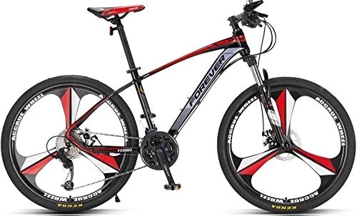 Vélos de montagnes : No Branded Forever VTT pour adulte, vélo rigide avec siège réglable, YE880, 26", 30 vitesses, cadre en alliage d'aluminium, noir / rouge, jante en alliage