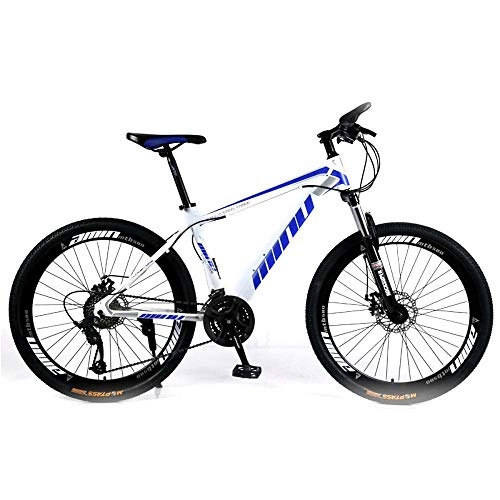Vélos de montagnes : NOVOKART VTT Vélo de Montagne Country 27.5 inch, VTT Adulte, Vélo Semi-Rigide avec siège réglable, Cadre en Acier au Carbone épaissi, Blanc Bleu, Roue à Rayons, 21- décalage d'étape