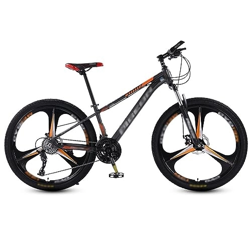 Vélos de montagnes : NYASAA VTT Homme et Femme, Cadre Aluminium, Fourche à Suspension, Freins Mécaniques Double Disque, pour la Sortie, Le Sport (Orange 26)