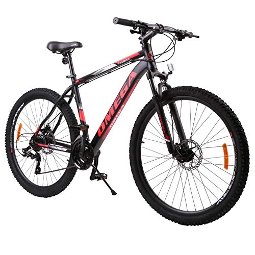 Vélos de montagnes : OMEGA BIKES - Mixte Adulte, Thomas, Bicycles, Street, VTT - Noir / Rouge - 27, 5