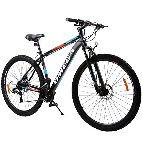 Vélos de montagnes : OMEGA BIKES Vélo de Ville Unisexe pour Adulte Noir / Orange 29