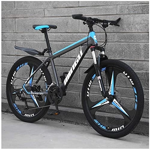 Vélos de montagnes : QCLU 26 Pouces VTT, Freins à disques Hardtail VTT, Randonnée Vélo Hommes Vélo Filles vélo, Full Suspension VTT, 21 Vitesses, 3 Spoke (Color : Blue, Taille : 27-Speed)