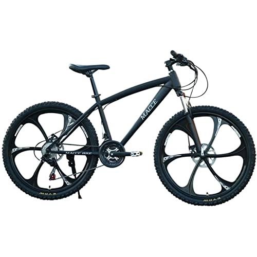 Vélos de montagnes : QCLU VTT 26 Pouces en Acier au Carbone Mountain Bike, 21 Vitesses Vélo de Route, VTT Full Suspension Vélo Adulte, étudiant vélo, vélo, Vélo Ville (Color : Black)