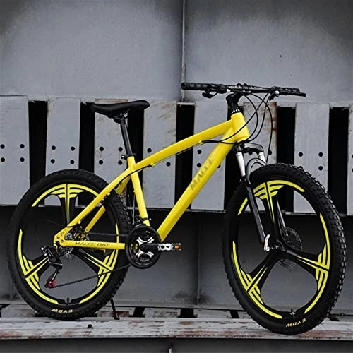 Vélos de montagnes : QCLU Vélo de Montagne 26 Pouces, Vitesse Variable 21 Vitesses de Montagne vélo Adulte Bicyclette de vélo de vélo d' extérieur Sentiment de vélo détendu et Confortable Durable (Color : Yellow)