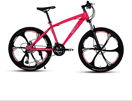 Vélos de montagnes : QJWY-Home Adulte 26 Pouces Vélo de Montagne Motoneige de Plage Vélo de Montagne Frein à Disque Double Vélo de Montagne Roues en Alliage d'aluminium Homme Femme Usage général-Pink 24 Speed