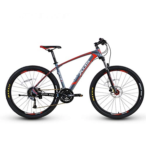 Vélos de montagnes : QMMD Vélo VTT 27.5 Pouces, 27 Vitesses Vélo de Montagne, Hommes / Femmes Vélo de Montagne, Frein à Double Disque, Hommes Véhicule Tout Terrain Aluminium Cadre, 27.5 inch Red, 27 Speed