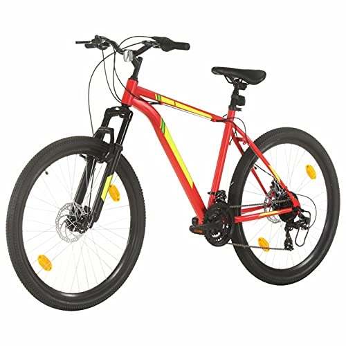 Vélos de montagnes : Qnotici Mountain Bike Roues 27.5 Pouces Transmission 21 Vitesses, Hauteur du Cadre 42 cm, Rouge