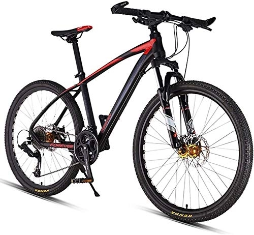Vélos de montagnes : QXX 26inch 27 Vitesses Mountain Bikes, Double Frein à Disque Hardtail VTT, Hommes Femmes Adultes Tout-Terrain VTT, Missing & Guidon (Color : Red)
