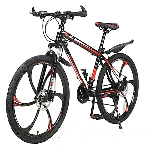 Vélos de montagnes : RASHIV Vélo de Montagne Adulte, vélo de Frein à Disque Double à Vitesse Variable de 26 Pouces et 24 Pouces, Cadre en Acier au Carbone, Vitesse 21 / 24 / 27 / 30, adapté aux Adolescents (Black Red 24)