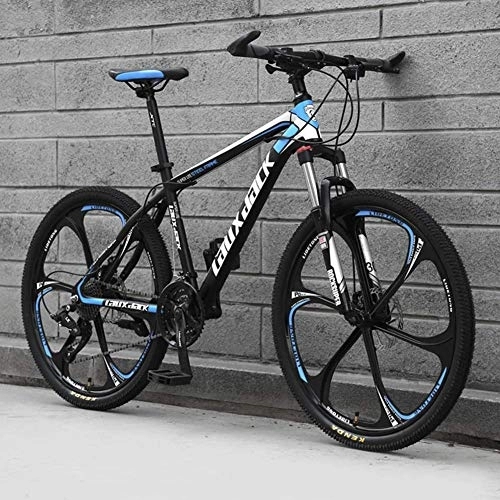 Vélos de montagnes : Relaxbx 6 Roues à Rayons Vélos de Montagne Hydraulique Double Frein à Disque Vélo de Montagne Étudiants Mâle et Femelle Vélo de Route 24 Pouces Roue VTT, Noir et Bleu, 21 Vitesse