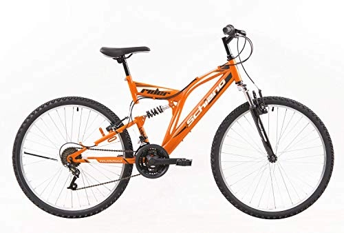 Vélos de montagnes : Schiano Rider VTT Fully Jugendrad VTT 18 Vitesses Garçon, Vélo pour garçon, Fille, Orange