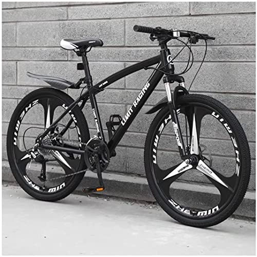 Vélos de montagnes : SIMGULAM VTT de 26 pouces tout-terrain, double freins à disque, dérailleur de 21 vitesses, technologie de peinture électrostatique, vélo pour garçon et homme, Noir