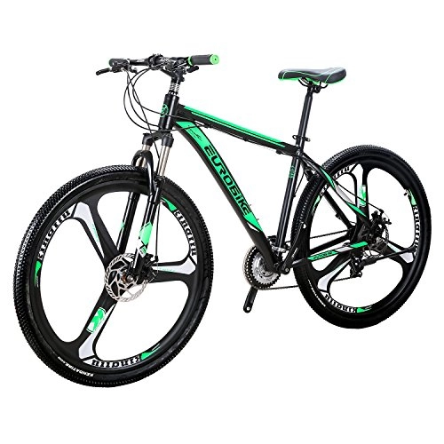 Vélos de montagnes : SL Hardtail Mountain Bikes X9 Green Bike 29" 3 rayons Vélo suspendu Vert