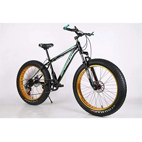 Vélos de montagnes : Snow Mountain Bike, en Alliage D'aluminium De 26 Pouces 4.0 Épais Surdimensionné Pneus Vélo Double Shock Absorption (Color : Dark Green)