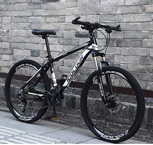 Vélos de montagnes : SXTR VTT 66 cm, cadre en aluminium, double frein à disque, VTT avec suspension avant, vitesse variable 21 / 24 / 27 / 30 pour adulte et homme, 24 Speed