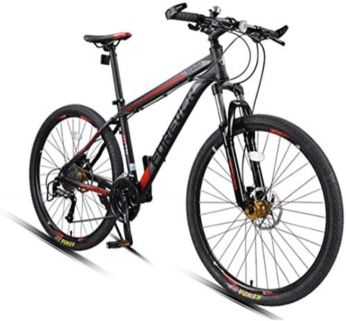 Vélos de montagnes : Tableaux 27, 5 Pouces Double Frein Disque Dur arrire VTT Missing Guidon Tout-Terrain Vlos Tout Terrain BMX Bike (Color : Gray Red)