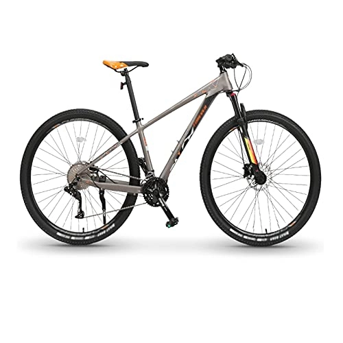 Vélos de montagnes : Tbagem-Yjr Semi-Rigide VTT, 26 Pouces Vélo Tout-Terrain À Vitesse Variable en Alliage D'aluminium (Color : Gris Orange, Size :33 Speed)