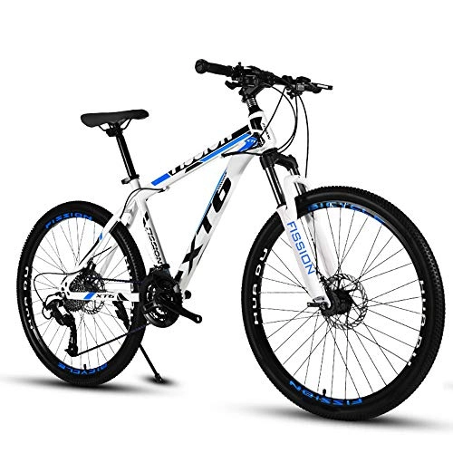 Vélos de montagnes : VANYA Suspension VTT 24 / 26 Pouces 27 Vitesse Trajets à vélo à Vitesse Variable Frein à Disque Adulte vélo, Whiteblue, 24inches