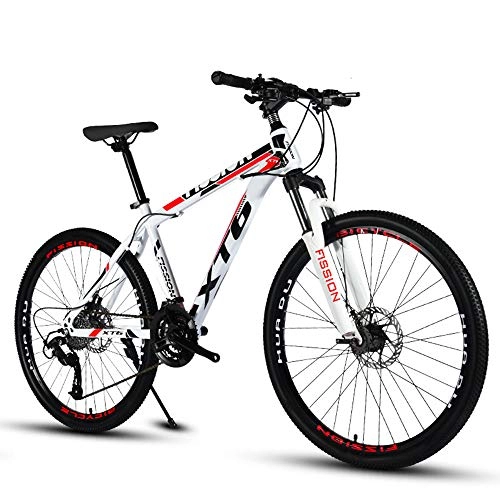 Vélos de montagnes : VANYA Variable Speed ​​Mountain Bike Shock Absorption 24 Vitesse 24 / 26 Pouces Disque de Frein en Acier au Carbone Unisexe Trajets vélo, Whitered, 24inches