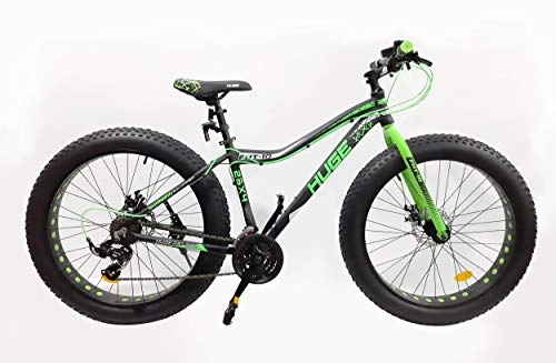 Vélos de montagnes : VELO Fat Bike 26'' Cadre en Aluminium - Freins Double Disques - Equipé de 18 Vitesses Shimano et de poignée à gachettes Rapid Fire STEF41 Shimano