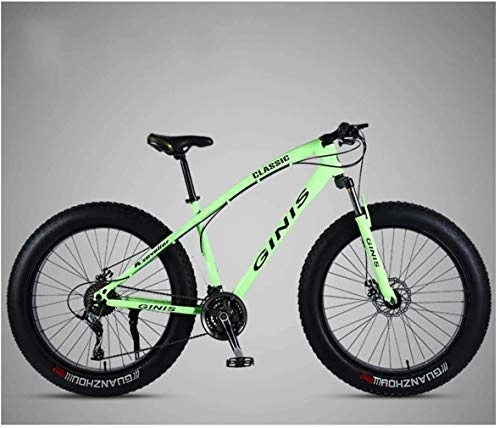 Vélos de montagnes : VTT 26 pouces, cadre en acier avec haute teneur en carbone contenu Fat vélo de montagne, vélos d'enfant adulte hardtail, blanc, 21 vitesses Spoke, vert, 24 Speed-Spoke