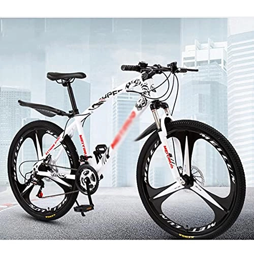 Vélos de montagnes : VTT 26 pouces - Vélo urbain de ville - 21 / 24 / 27 vitesses - Double frein à disque - Pour homme et femme - Taille : 21 vitesses, couleur : noir